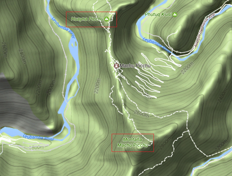 mapa del machu picchu