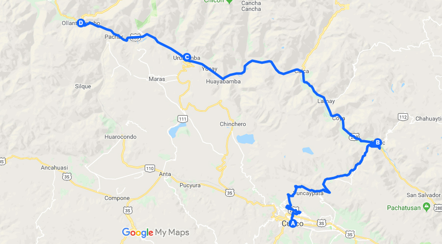 itinerario valle sagrado